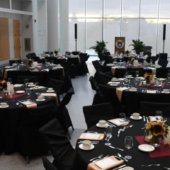2023 Salmon Award Celebration at Physical Sciences dining setup